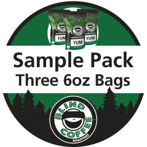 Sample Pack Icon with Blind Coffee logo and 3 bags of coffee.