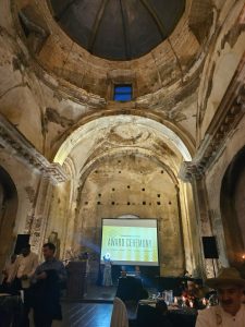 Golden Bean World Series 2025 awards ceremony held in a Spanish style cathedral in Guatemala.